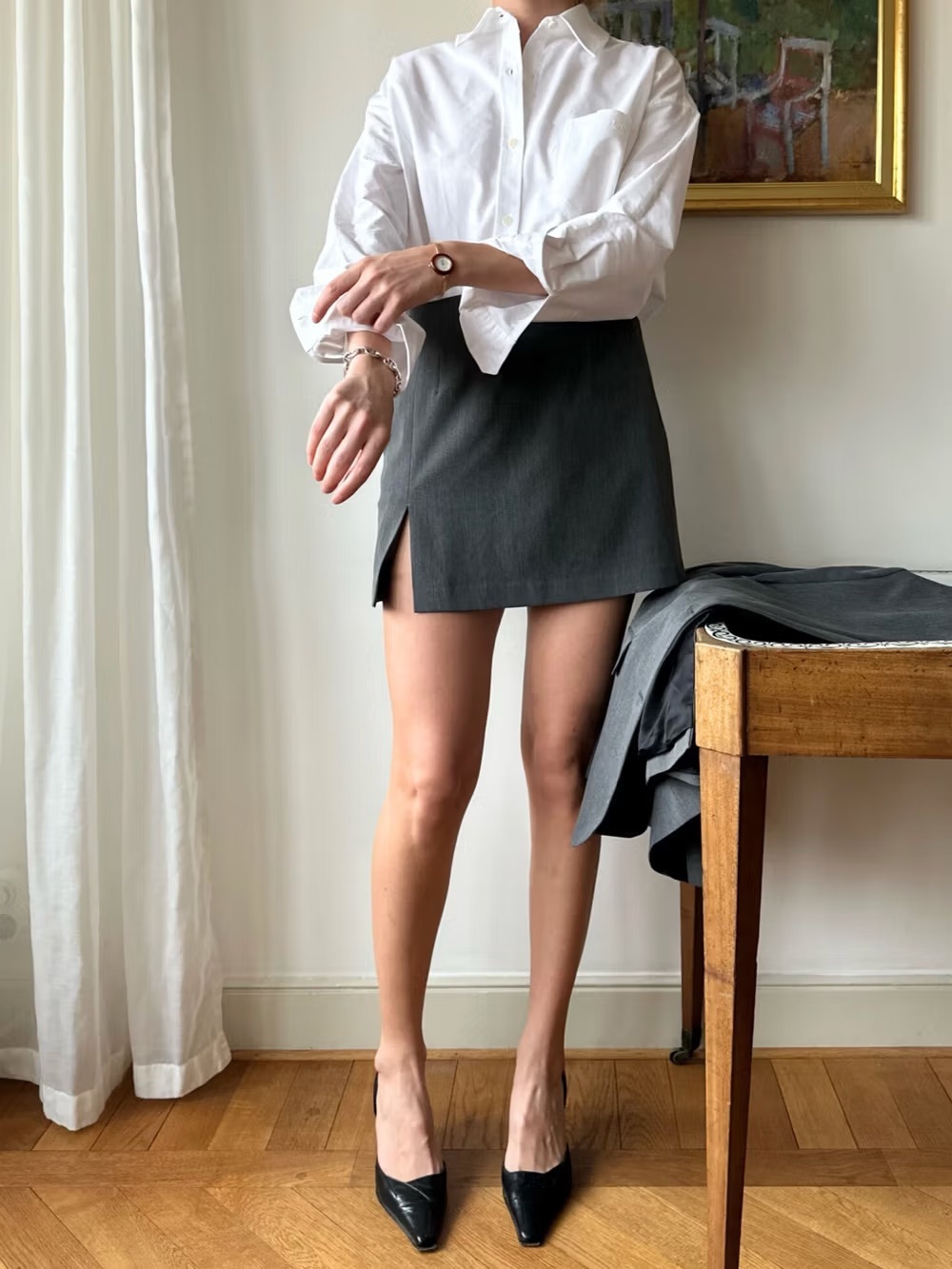 Djerf Avenue Must Have Mini Skirt Grey Size XXS